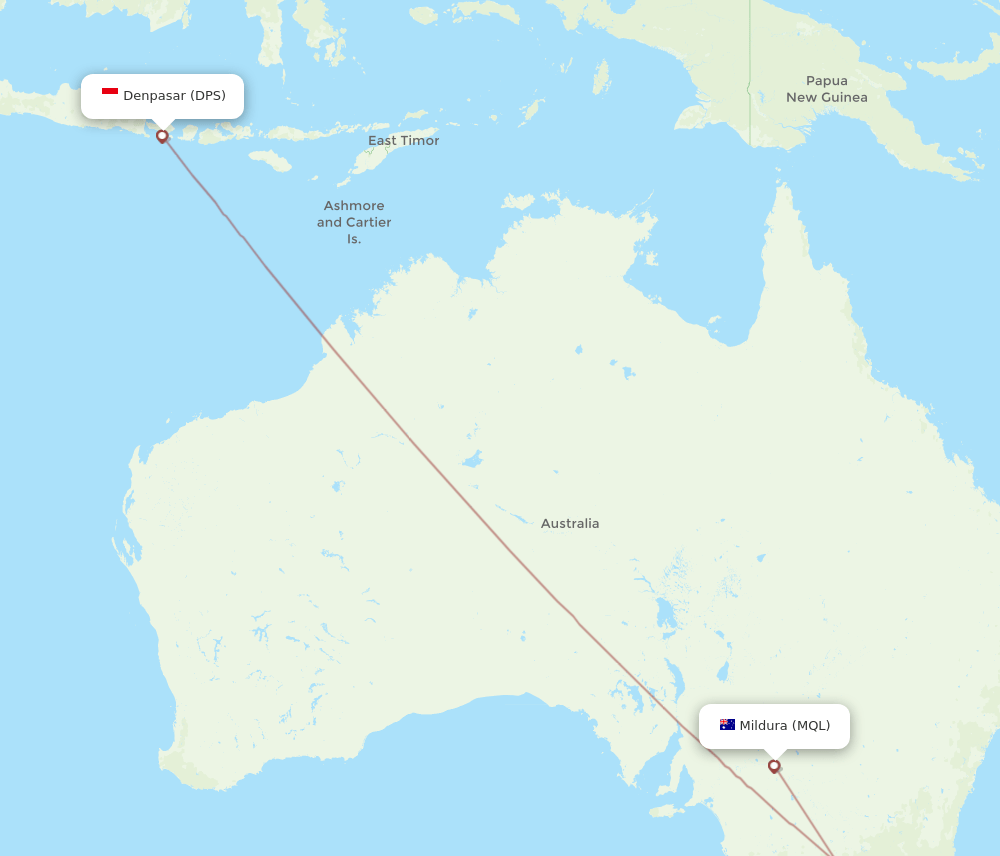 DPS to MQL flights and routes map
