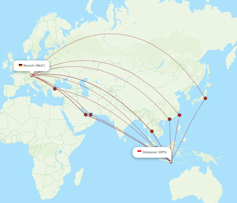 DPS to MUC flights and routes map