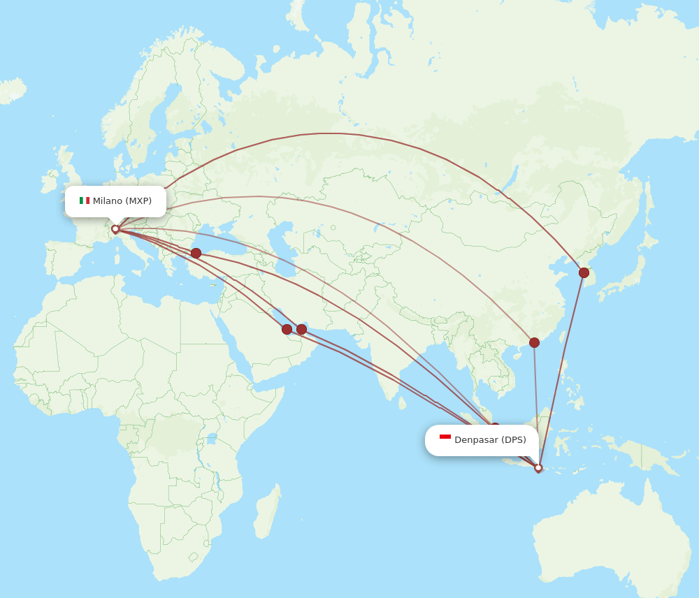 DPS-MXP flight routes
