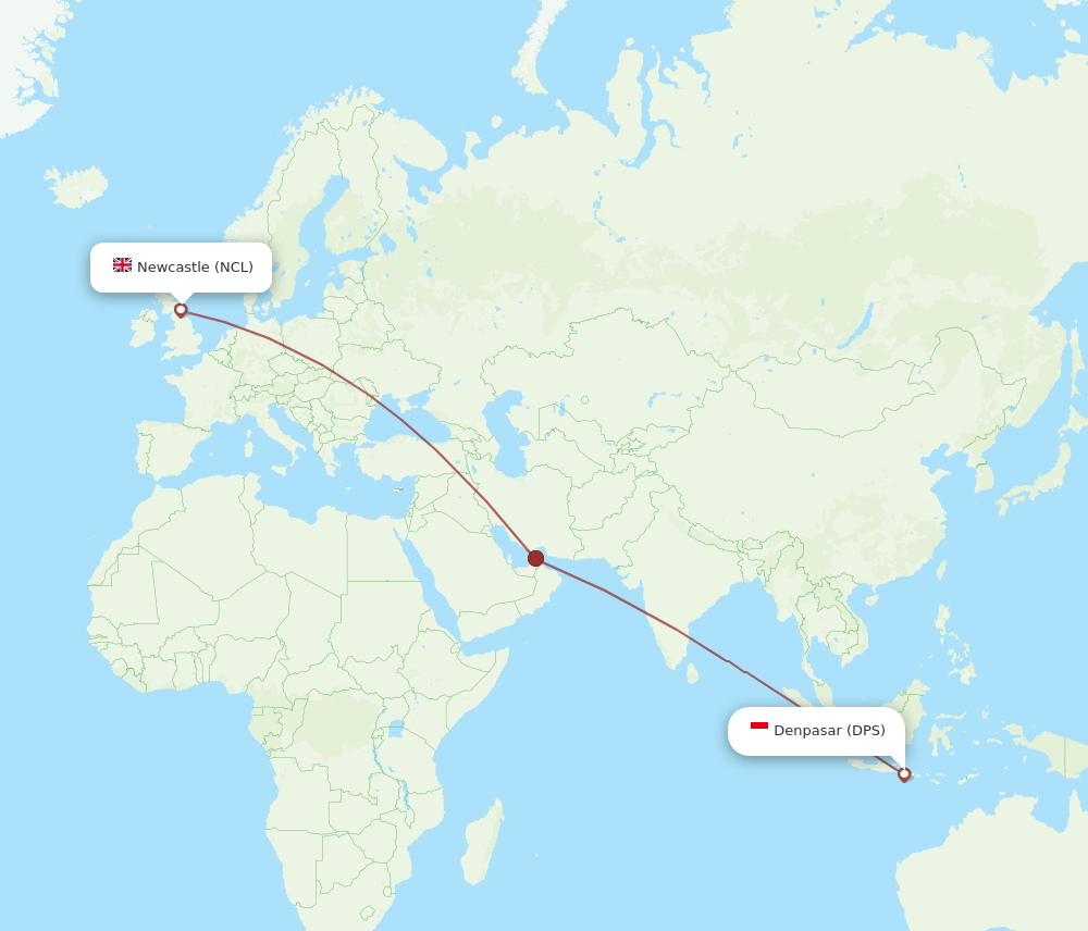 DPS-NCL flight routes