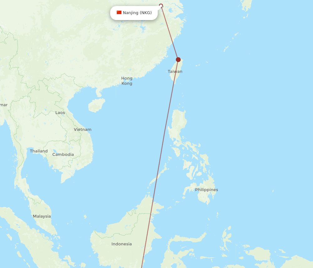 DPS to NKG flights and routes map
