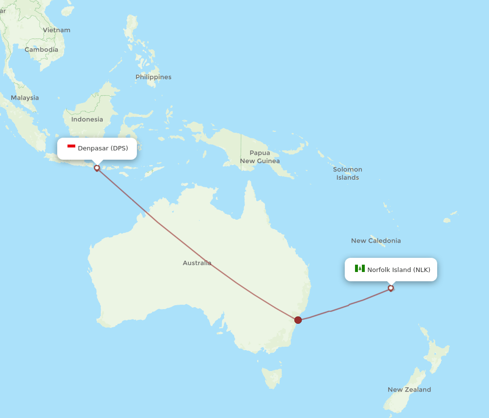 DPS-NLK flight routes
