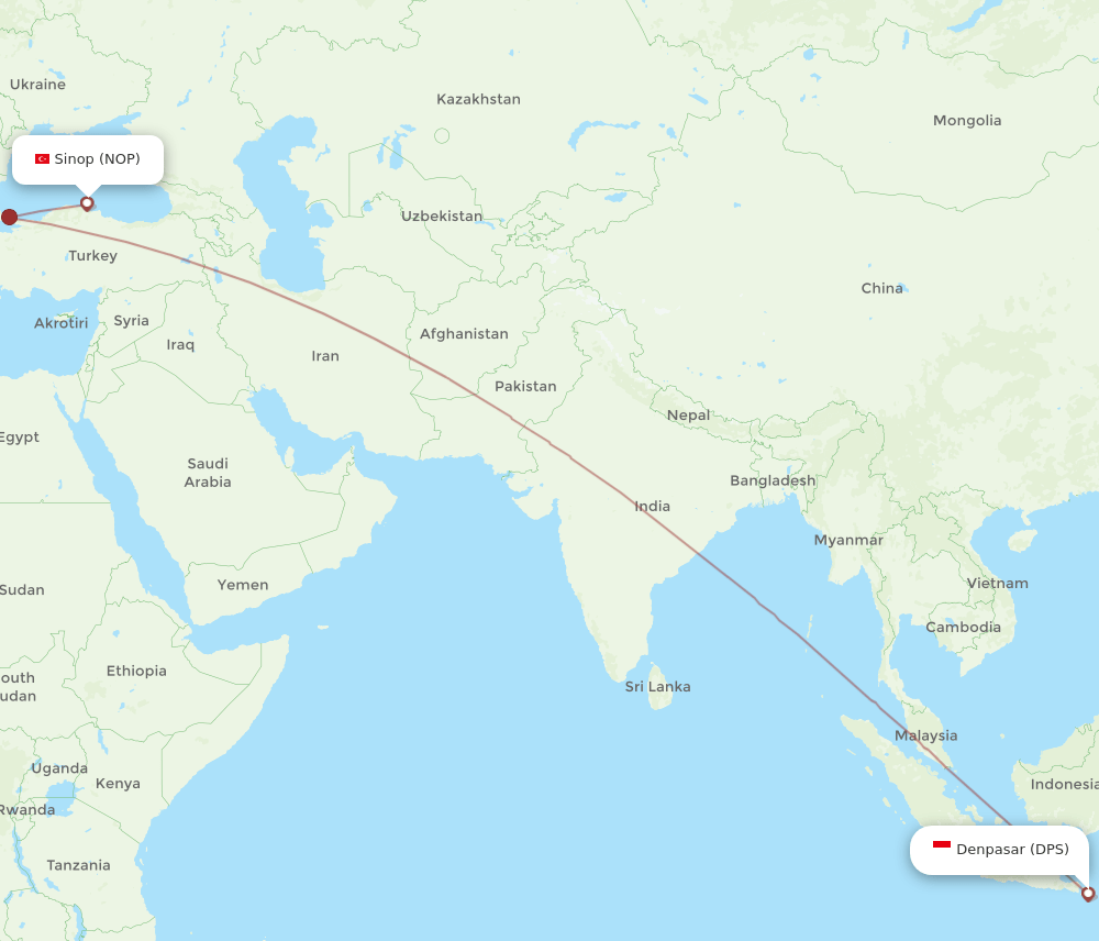 DPS-NOP flight routes
