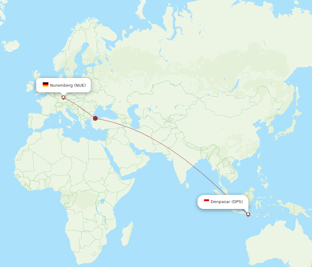 DPS to NUE flights and routes map