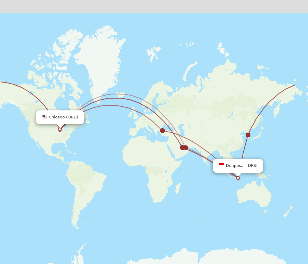 DPS to ORD flights and routes map