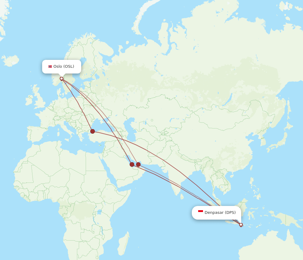 DPS-OSL flight routes