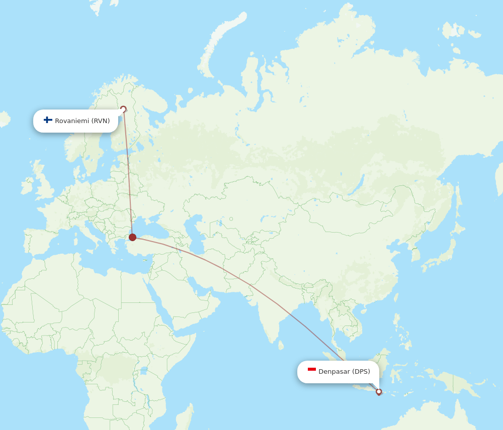 DPS-RVN flight routes