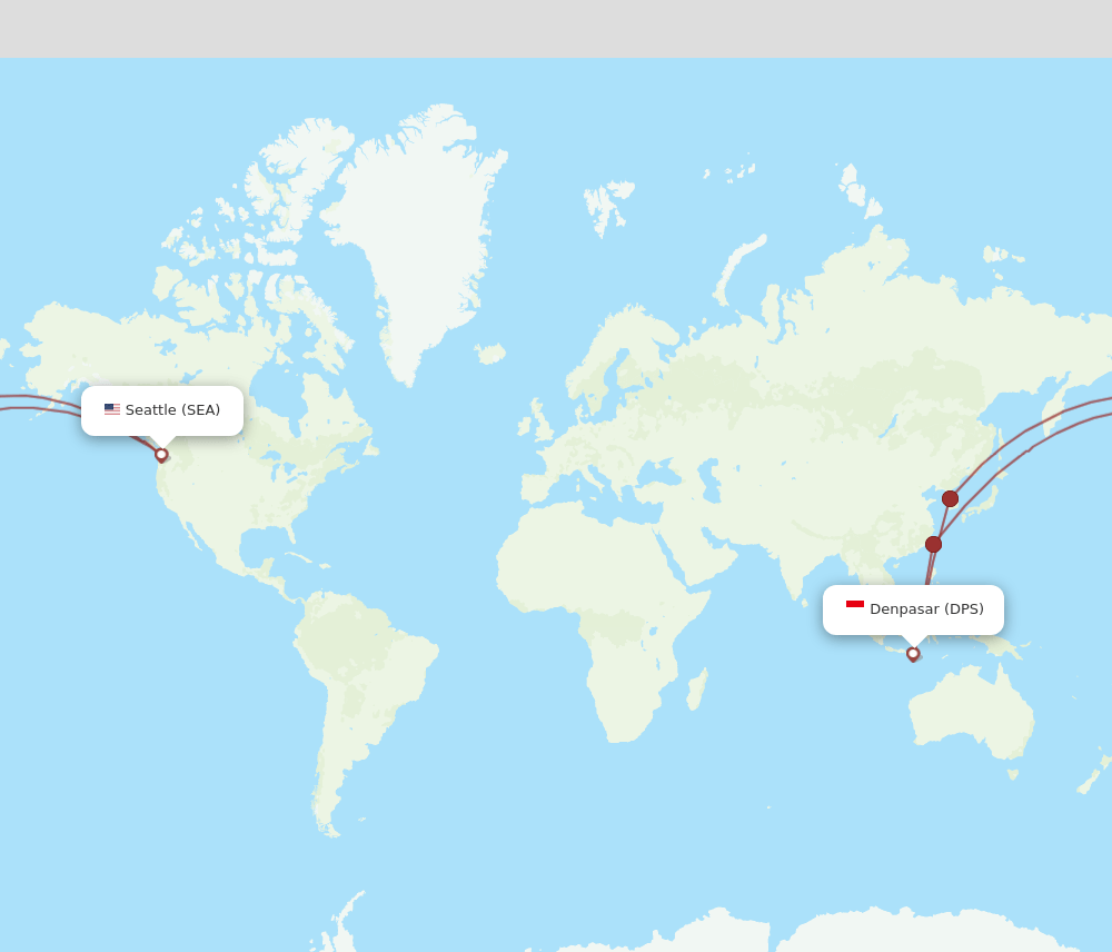 DPS to SEA flights and routes map