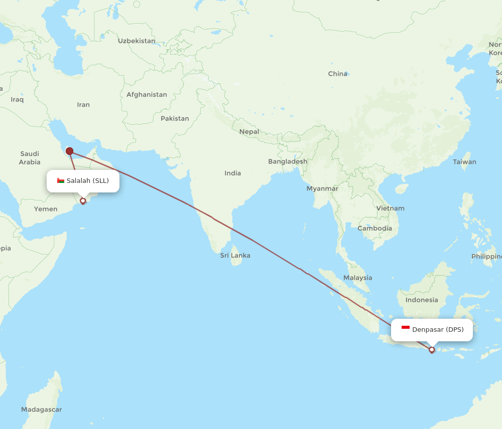 DPS to SLL flights and routes map