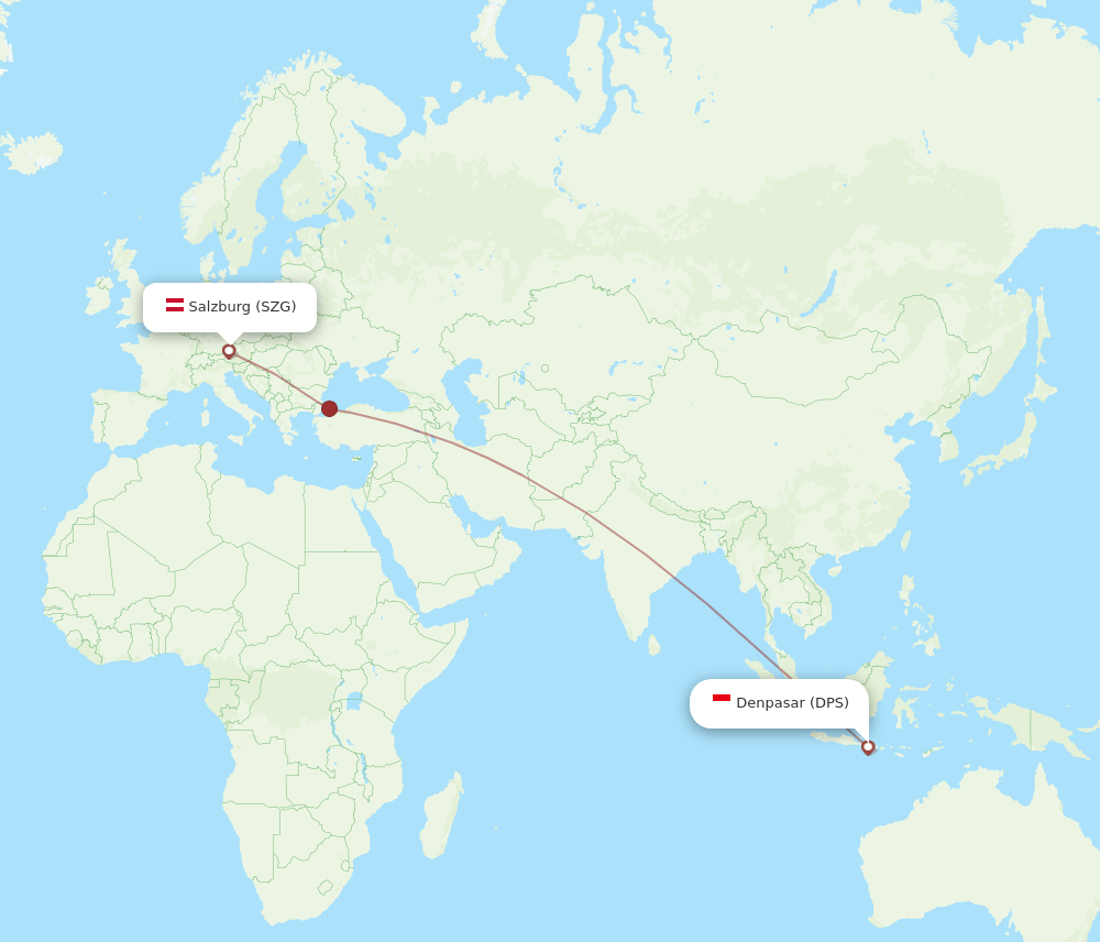 DPS-SZG flight routes