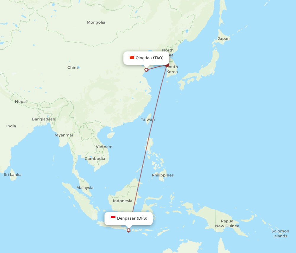 DPS-TAO flight routes