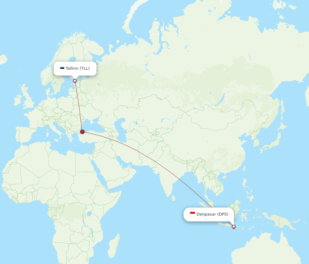 DPS-TLL flight routes