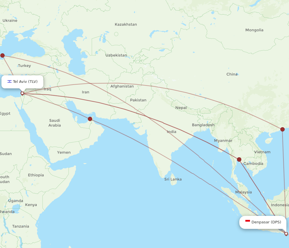 DPS-TLV flight routes