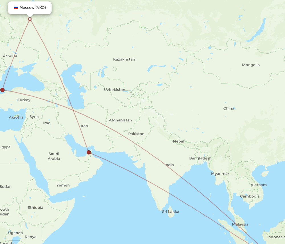 DPS-VKO flight routes