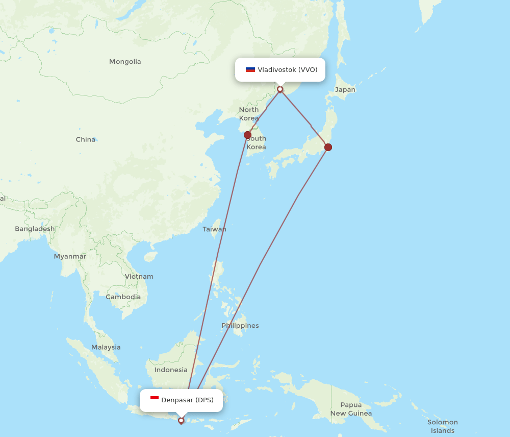DPS-VVO flight routes