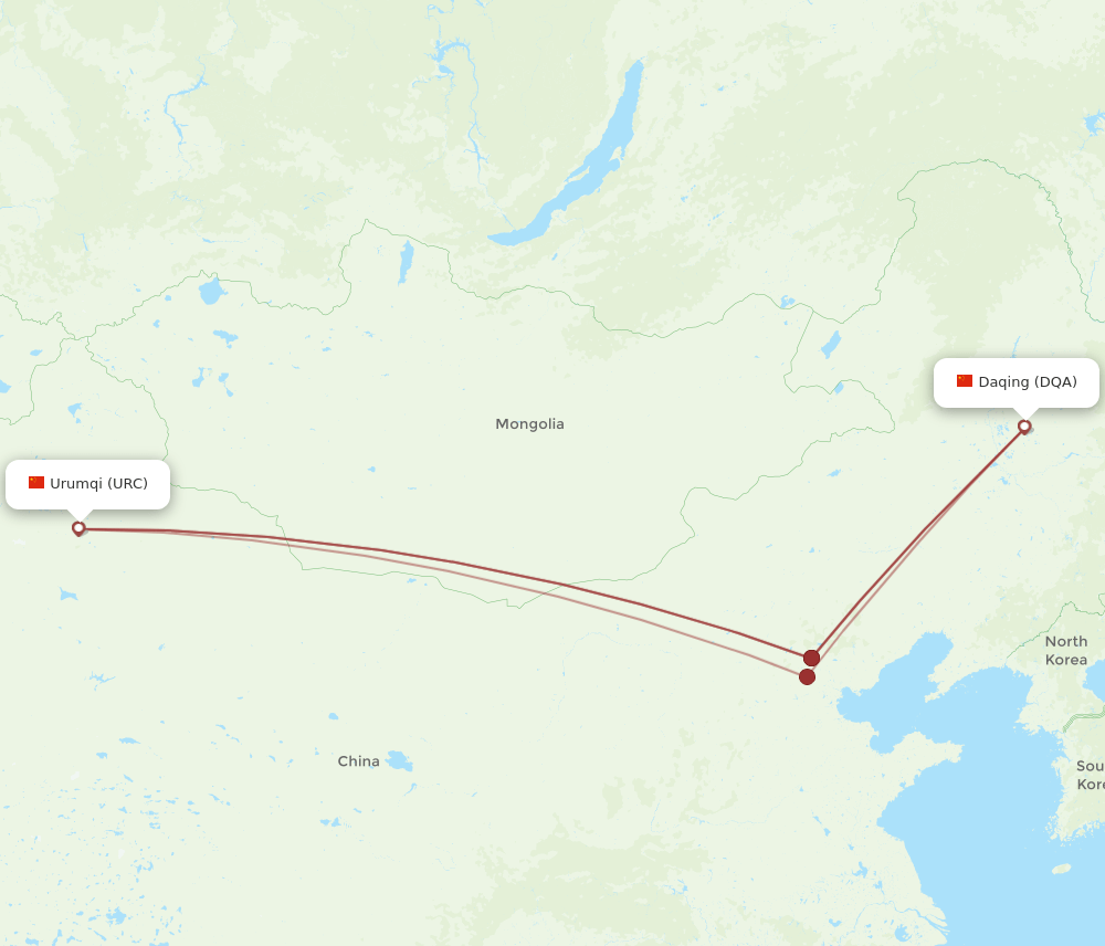 DQA-URC flight routes
