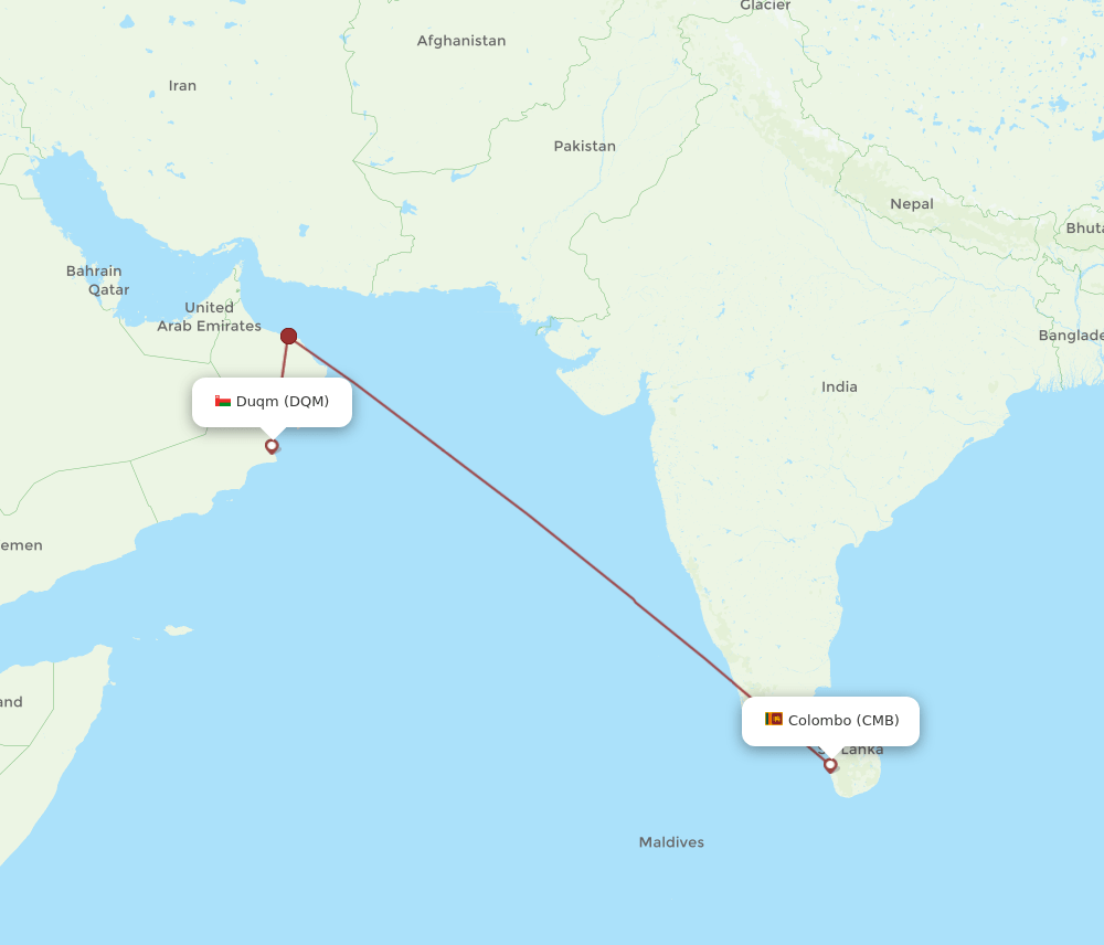 DQM to CMB flights and routes map
