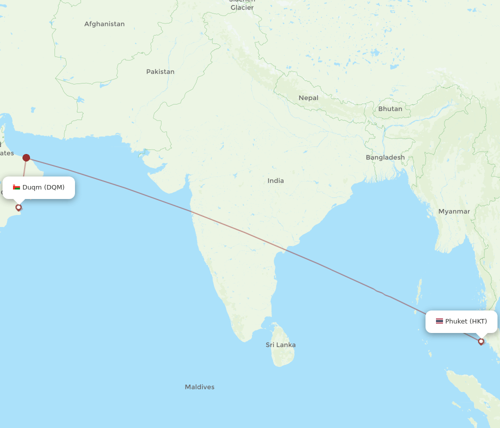 DQM-HKT flight routes