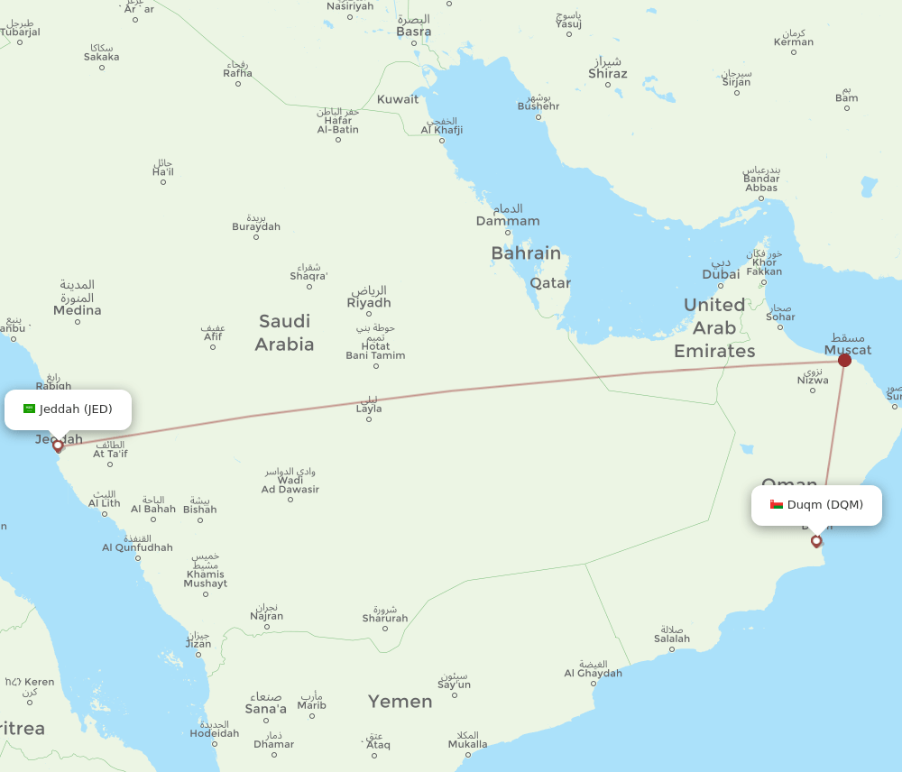 DQM-JED flight routes