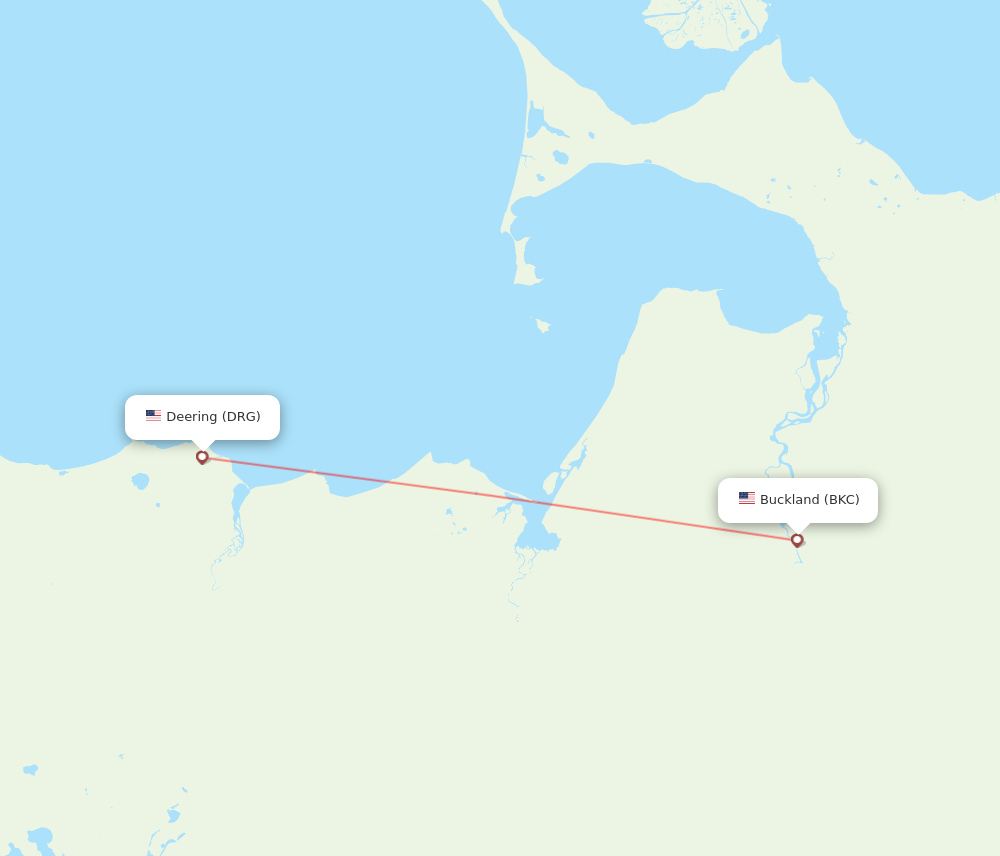 Deering - Buckland route map and flight paths