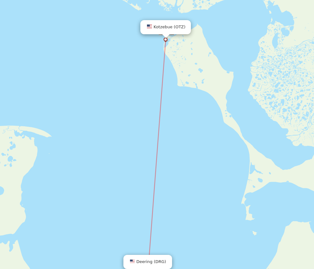 DRG to OTZ flights and routes map