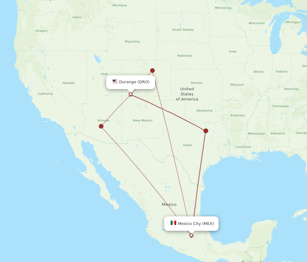 DRO-MEX flight routes