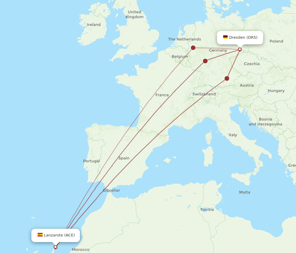 DRS-ACE flight routes