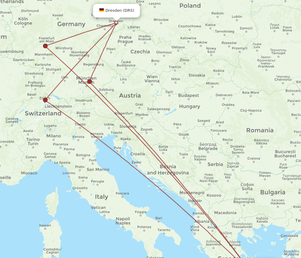 DRS-ATH flight routes