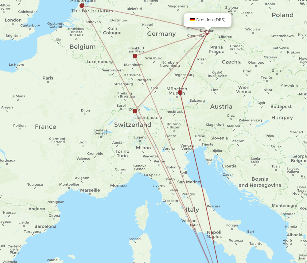 DRS-CTA flight routes
