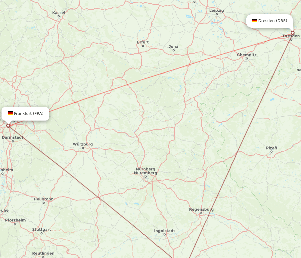 DRS to FRA flights and routes map