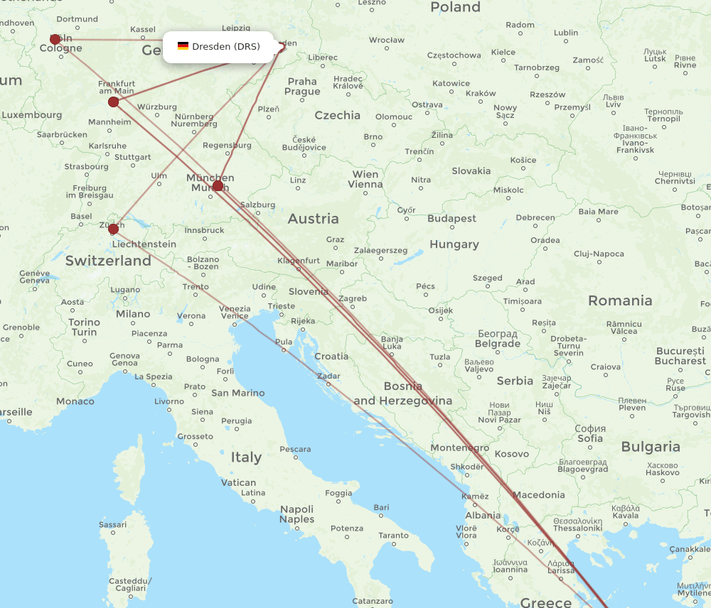 DRS to JMK flights and routes map