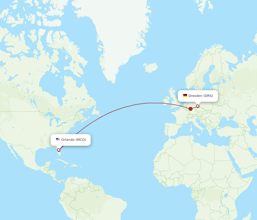 DRS-MCO flight routes
