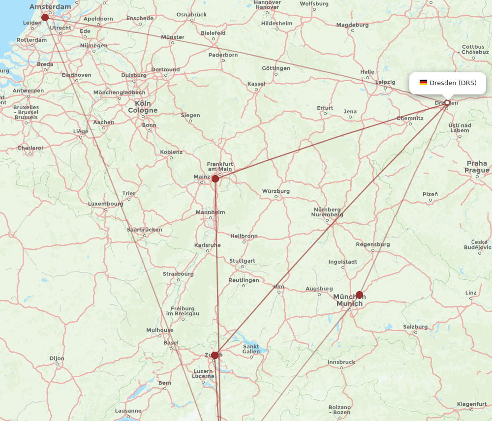 DRS to MXP flights and routes map
