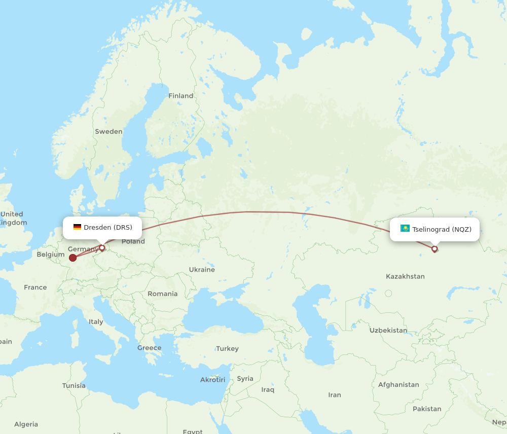 DRS-NQZ flight routes