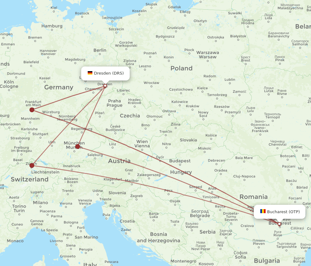 DRS-OTP flight routes