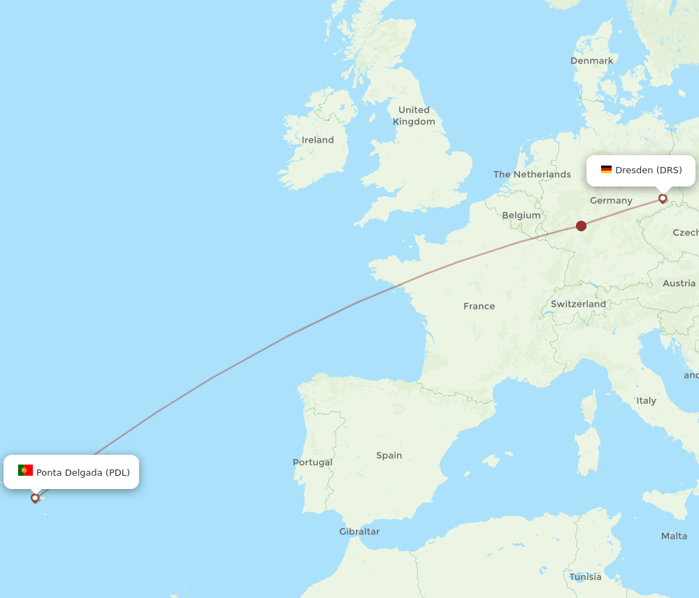 DRS to PDL flights and routes map
