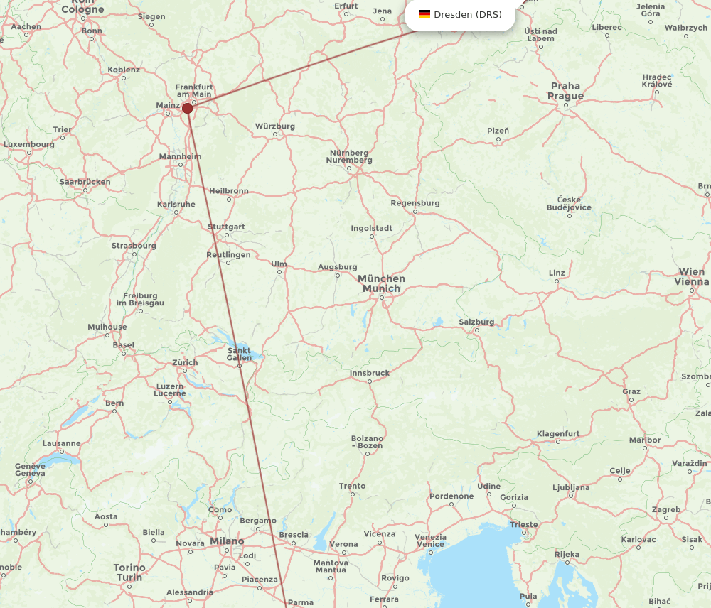 DRS to PSA flights and routes map