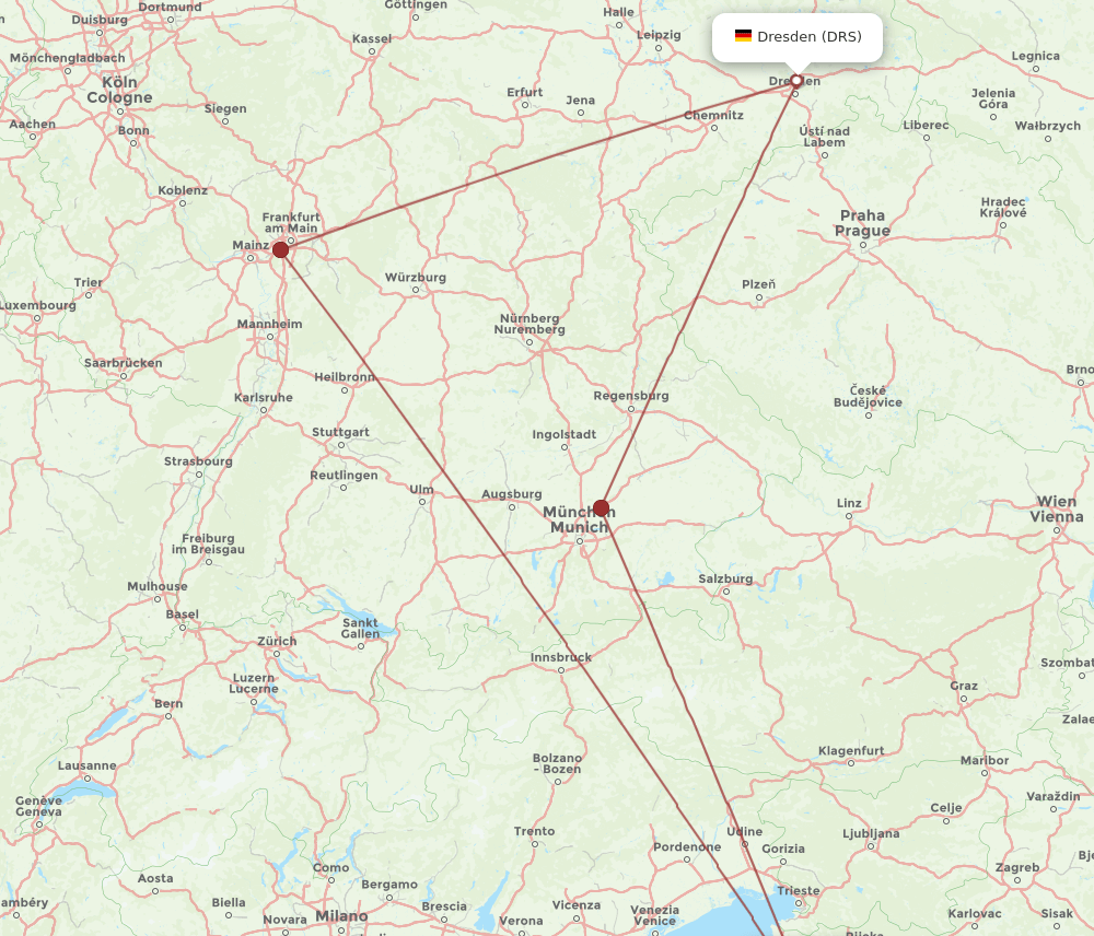 DRS-PUY flight routes