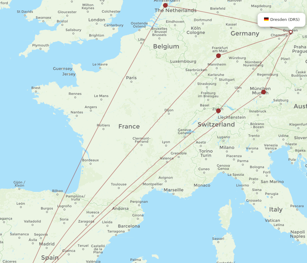 DRS to SVQ flights and routes map