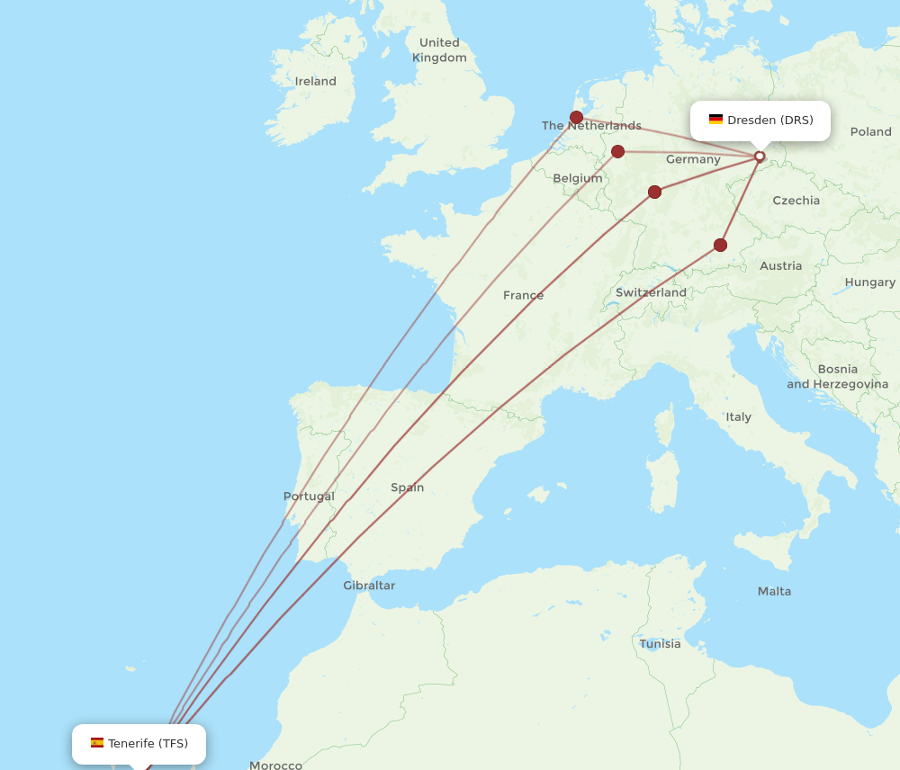 DRS-TFS flight routes