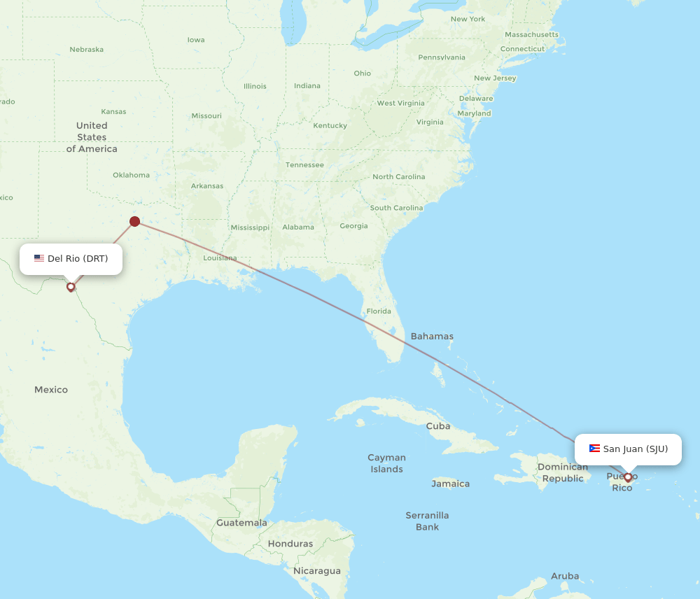 DRT-SJU flight routes