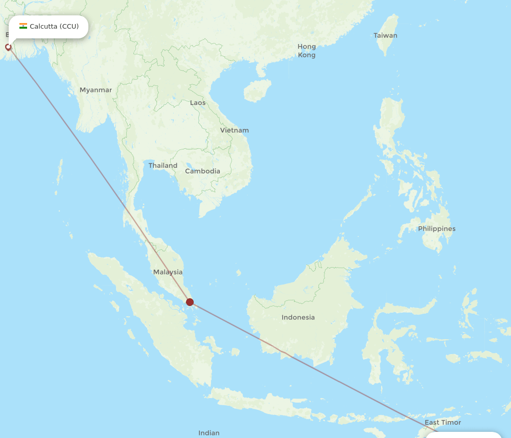DRW-CCU flight routes