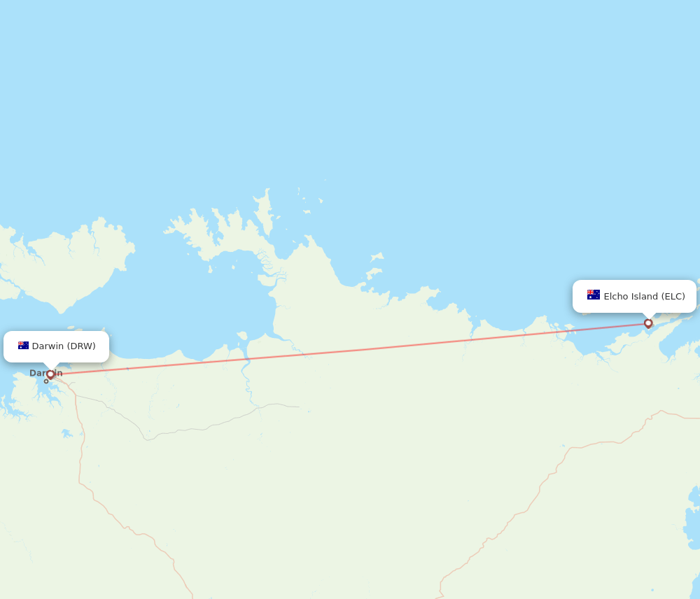 Darwin - Elcho Island route map and flight paths