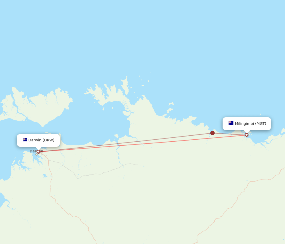 DRW to MGT flights and routes map