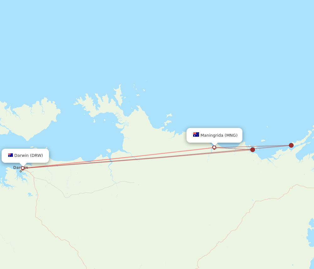 DRW-MNG flight routes
