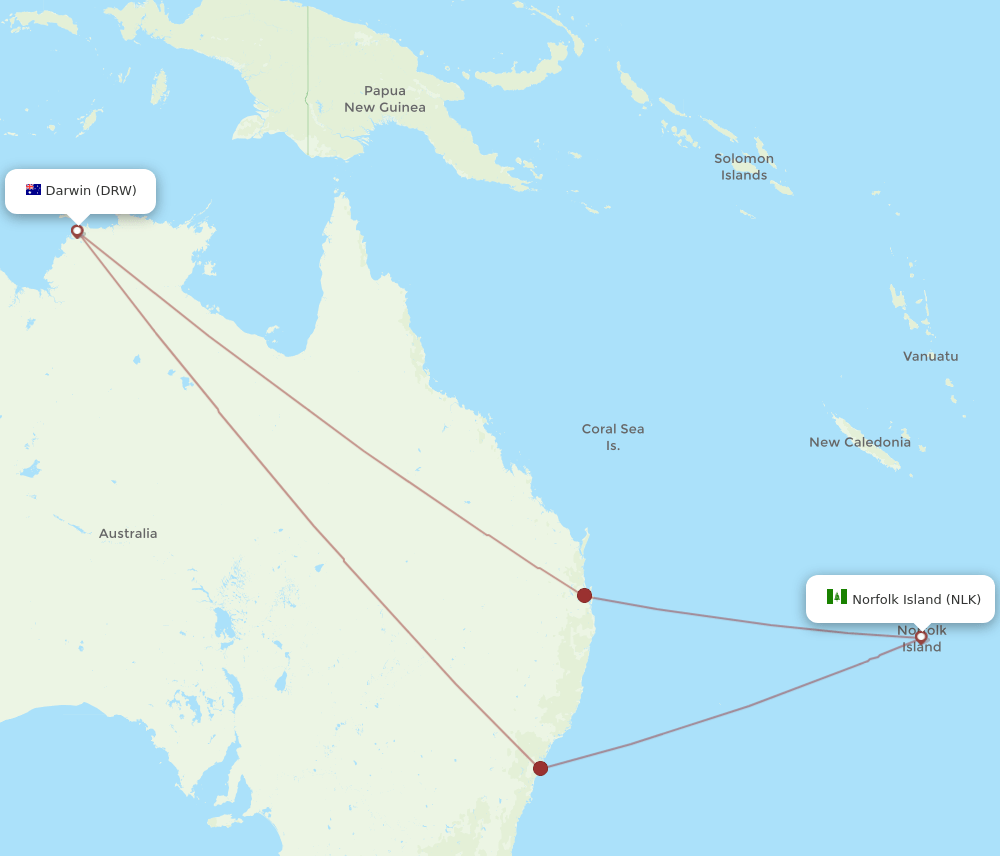 DRW-NLK flight routes