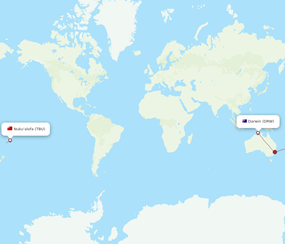 DRW-TBU flight routes