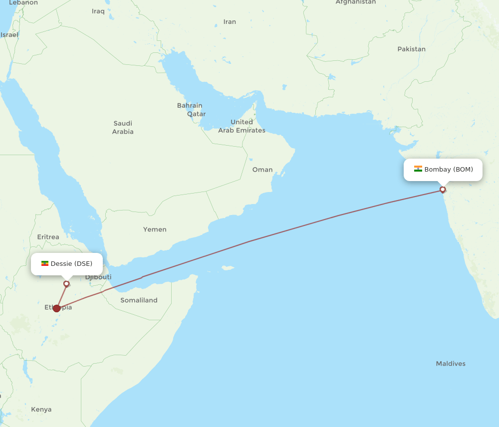 DSE-BOM flight routes