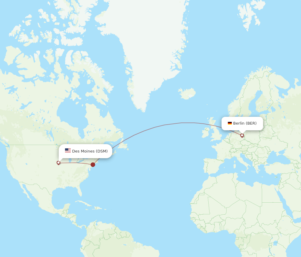DSM-BER flight routes