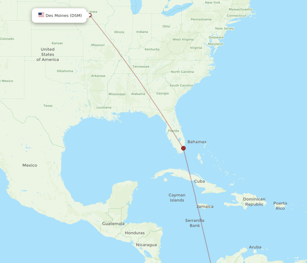 DSM-MDE flight routes